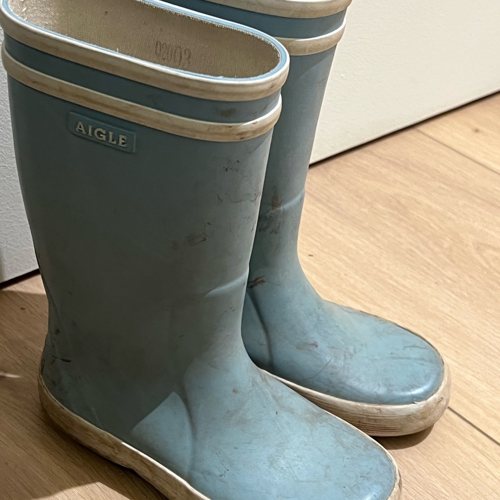 Aigle Kids Light Blue Rain Boots